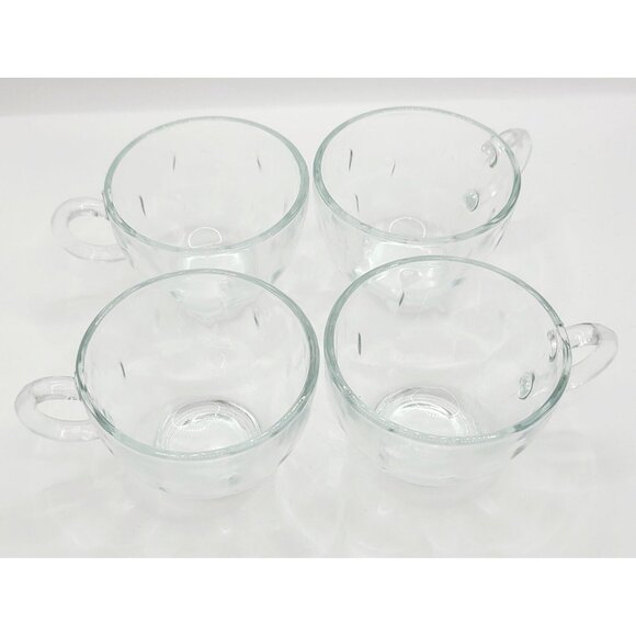 Vtg Hazel-Atlas Tear Drop Clear Glass Replacement Cup for Snack Tray Set of 4 - Picture 2 of 9